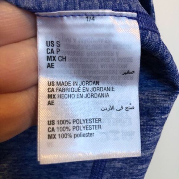 IDEOLOGY- NWT L Sz S Performance V-Neck RapiDry Tee in Deep Cobalt Heather. Cute - Picture 9 of 11